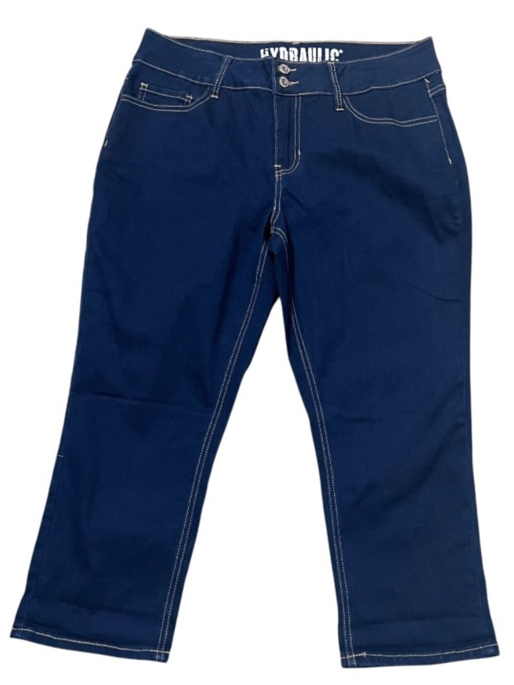 Hydraulic Womens Capri Jeans Size 14 Dark Wash Stretch Denim Mid Rise Blue